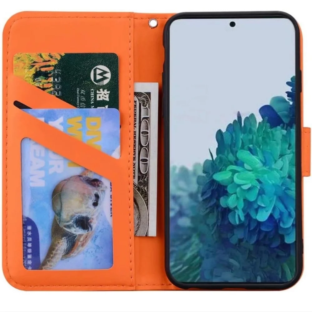 Wallet Phone Case for Samsung Galaxy S22,Cartoon Pattern Synthetic Leather